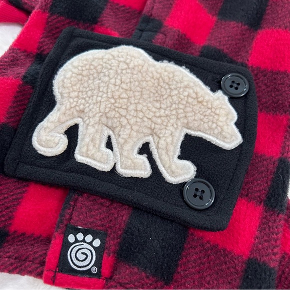 PetRageUs Red Check Fleece Dog Pajamas - Picture 4 of 9